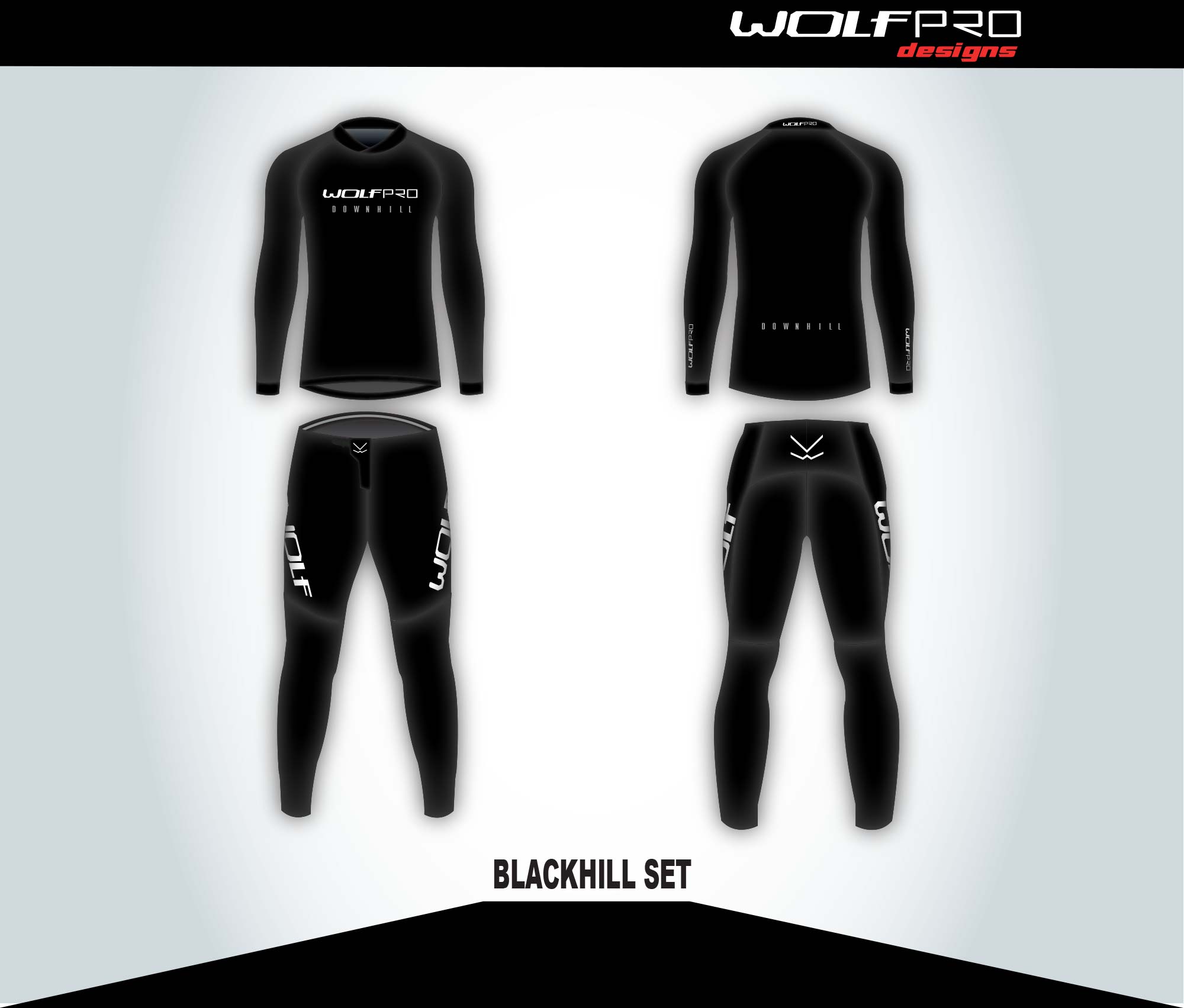 Conjunto Downhill Black | Wolfpro racing - Ropa personalizada